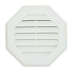 Suntown 22" Octagon Functional Gable Vent with Screen - 2 Piece Construction - White