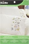 Bucilla Stamped Embroidery Pillow Case Pair, 20 by 30-Inch, 45076 Butterflies in Flight