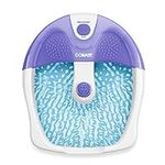 Conair Soothing Pedicure Foot Spa Bath with Soothing Vibration Massage, Deep Basin Relaxing Foot Massager with Jets, Purple/White