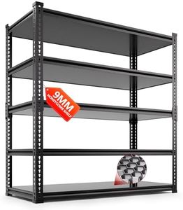 Lauxery Heavy-Duty Garage Shelving Unit | 3000lbs Capacity | Easy Assembly | Innovative Honeycomb Shelves | 5-Tier Adjustable Industrial Shelf for Basement/Pantry/Warehouse| 72" H x 48" W x 18.9" D