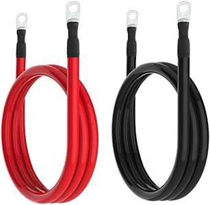 2 AWG Battery Cable 2AWG Gauge Battery Inverter Cables for Automotive Solar Marine Boat RV Car Motorcycle (2 AWG, 5FT, 3/8")