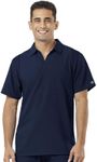 WonderWink Men's Collar Top Medical Scrubs Shirt, Navy, XS