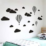 Gadgets Wrap New White Clouds Hot Air Balloon Wall Sticker for Kids Rooms Art Background Wall Stickers Home Decor Living Room Mural Decals