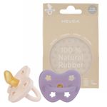 Natural Rubber Dummy Pacifier Orthodontic 3-36 Months Two-Pack - Powder Pink & Lavender