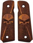 ZIB GRIPS for 1911 Grips, 1911 Full Size, 1911 Punisher, Handgun Grips, 1911 Wood Grips, 1911 Grips Full Size, Punisher Grips, 1911 Accessories, Widely Fit 1911 Models (Punisher Amber Classic)