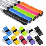 flintronic Racquet Grip Tape, 15Pcs PU Absorbent Tennis Racket Soft Badminton Grip Tape, Anti Slip & Quick-Dry Squash Grip Tape, Handle Grip Tape Multicolor