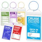 Oicumic Carnival Cruise Luggage Tags for Suitcases, 6 Pack Luggage Tags for Cruise Ships, Waterproof Clear Luggage Tag Fits Most Cruise Lines, Reusable Cruise Ship Essentials with Steel Loop