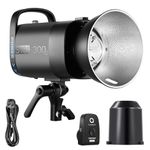 NEEWER S101-300W PRO Strobe Flash Light with 2.4G Trigger 150W Modeling Lamp 300Ws GN58 5600K Bowens Mount Reflector S1/S2 Mode Silent Fan Compatible with QPRO for Studio Product Portrait Photography