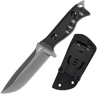 KHU Fixed Blade Knife Survival Knife Full Tang Outdoor Knife Bushcraft Knife - 420HC Steel G10 Handle with Kydex Sheath - 04A