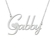 Stainless Steel Silver Gabby Name Necklace Love Heart Charm Necklace Best Friends Mother Day Jewelry