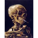 Wee Blue Coo VINCENT VAN GOGH SKULL WITH A BURNING CIGARETTE OLD ART PAINTING PRINT 12x16 inch 30x40cm 2922OM