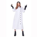 Wbesty Adult Mad Scientist Costume for Women Men Unisex Lab Coat Costume with Gloves 3Pc Halloween Dress Up,Long-M