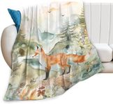 Fox Blanket Forest Fox Decor Throw Blanket Fox Blanket Gifts for Girls Boys Fox Lovers Winter Super Warm Soft Plush Lightweight Fleece Flannel Sofa Bedding Blanket for Kids Adults Men Women 50"X40"