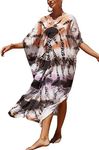 L-Peach Women's Summer Long Beach Dress Kimono Maxi Kaftan Cover ups