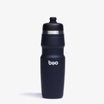 Bivo Duo 25oz Non Insulated Stainless Steel Bike Water Bottle - Lightweight for Cycling, Hiking, Sports - No Plastic Taste, Fits Most Cages, Dishwasher Safe - (Black)