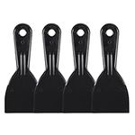 uxcell Putty Scraper 3" ABS Plastic Spatula Drywall Patch Repair Spreader Wall Covering Smoother Black 4Pcs