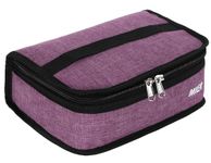 MIER Small Lunch Box Bag Food Storage Cooler Bags Insulated Travel Kit for Women and Men, Purple