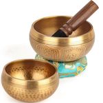 2Pack Tibetan Singing Bowls Set - 100% Handmade in Nepal Sound Bowl Set for Meditation, Yoga, Chakra - Unique Gifts for Women