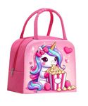 TOOYEP Unicorn Insulated Lunch Bags for Kids Teenagers- Small Size for Kids Student Children to School | Picnic Organizer Portable and Reusable Pink (Size 21 * 20 * 13 cms)