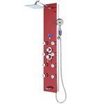 Blue Ocean ™ 52” Aluminum SPA392R Shower Panel Tower with Rainfall Shower Head, 8 Multi-Functional Nozzles