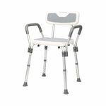 VMS Careline Shower Shower Chairs,Height Adjustable, Tool-Free Assembly Shower Chair with Anti-Slip Rubber Tips for Safety of Seniors & Elderly