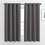 NICETOWN Bedroom Blackout Curtains Panels - Window Treatment Thermal Insulated Solid Grommet Blackout for Living Room (Set of 2 Panels, 52 by 63 Inch,Grey, Rideaux)