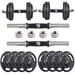 BULLAR dumbbell, dumbbell set for home gym, adjustable 20kg cast iron dumbbell set, weight plates with a pair of dumbbell rod, dumbbell set, gym equipments for home workout fitness