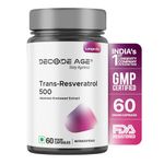 Decode Age Trans Resveratrol Supplement | Powerful Antioxidant for Anti-Ageing, Anti-Inflammatory, Metabolism & Heart Health | 500mg, 60 Capsules, Vegan