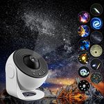 YunLone Galaxy Projector, 13 in 1 Home Planetarium Star Light Projector for Bedroom 360° Rotating Nebula Projector Lamp Starry Sky Night Light with 12 Solar System Constellation Moon for Kids Adults