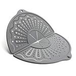 Silicone Splatter Screen for 10, 11 and 12 Inch Frying Pan, Foldable Splash Guard, Multi-Use Grease Splatter Guard/Trivet Mat, 12" Non-Stick Oil Splatter Guard, Dishwasher Safe, BPA Free, Gray