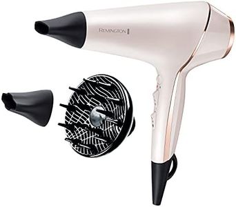 Remington PROluxe Hair Dryer (OPTIheat Technology for Long-Lasting Results, Ionic Conditioning for Frizz Free Hair, Diffuser, 2 Concentrators, Powerful, Professional Results, 2400W) AC9140