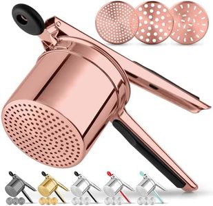 Zulay Kitchen Premium Large 15oz Potato Ricer, Heavy Duty Professional Stainless Steel Potato Masher and Ricer Kitchen Tool, Press and Mash Kitchen Gadget - Rose Gold