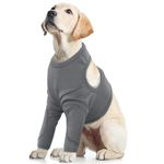 Dog Body Suit, Anti Licking Sleeve for Dogs Dog Elbow Protector Dog Protective Body Suit Dog T Shirt Dog Shoulder Brace(Grey, L)