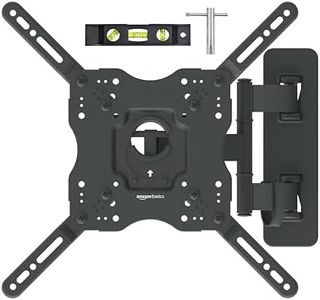 Amazon Basics Full Motion Articulating TV Monitor Wall Mount for 26" to 55" TVs and Flat Panels up to 80 Lbs, Black