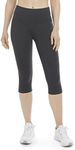 Energy Zone Women's Cotton Stretch High Waist Crop Legging, Charcoal Heather, X-Large