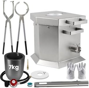 CANALHOUT 7KG/15lbs Propane Melting Furnace Kit with Two Tongs and Crucible, All New Kiln Metal Foundry Furnace Smelting Gold Silver Copper Aluminum, Metal Recycle Home Smelting Casting Tool