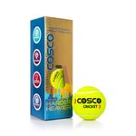 Cosco Rubber Light Cricket Tennis Ball (Pack Of 3),Green