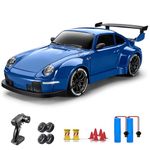 ACAMMZAR RC Drift Car, 1:24 Remote Control Car for Kids, 20KM/H 4WD High Speed RC Cars with LED Lights, Two Batteries, Extra Drifting Tires, Vehicle for Adults Boys Girls