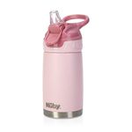 Nuby Thirsty Kids No Spill Flip-It Reflex Stainless Steel Travel Cup, 10 Oz, Pink