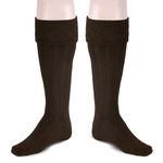 CELTIC PRO Kilt Scottish Square Kilt Hose for Men, Ribbed Socks for USA Shoe Sizes, Brown, Medium