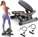 Niceday Twist Stepper for Exercise at Home, Mini Stepper with Resistance Bands, Stair Stepper with 300LBS Loading Capacity, Hydraulic Fitness Stepper with LCD Monitor Gray