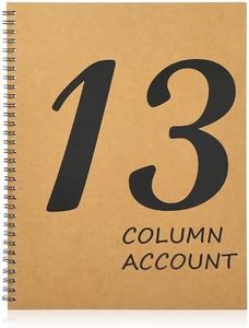 13 Column Ledger Book 8.5 * 11inch Account Book Notebook Columnar Pad Columnar Pad 13 Columns Premium Analysis Pad Kraft Paper Cover 100 Pages for Personal Use Small Business(50 Sheet) (1)