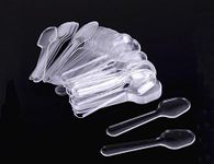 500PCS Clear Disposable Tasting Spoons Plastic Sampling Spoons Small Taster Spoons for Food Ice Cream Frozen Dessert Supplies