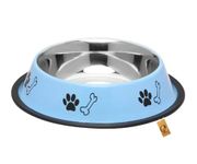 Foodie Puppies Stainless Steel Paw Bone Printed Bowl for Dogs, Cats & Any Pets - 700ml, Medium (Sky Blue) I Non-Skid Rubber Bottom Food/Water Bowl I Non-Toxic & 100% Safe for Pets