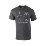 Funny T-Shirt Stick Figures I Got Your Back-heathergray-xxxl