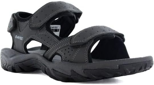 Hi-Tec NERPA Sandalia deportiva hombre, zapatillas exterior senderismo, calzado de uso diario con planta de serraje (Charcoal/Black, numeric_42)