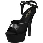 Pleaser KISS-209 Blk Pat/Blk UK 7 (EU 40)