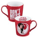 Vandor 99363 Star Wars Princess Leia 12 Ounce Ceramic Mug, Red/White