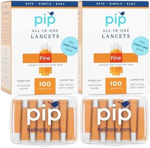 Pip Safety Lancets for Diabetes Testing - 28 Gauge x 1.8mm Sterile Diabetic Needles - 200 Count Value Pack | Pressure Activated Single Use Design for Blood Sugar Testing | No Lancing Device Required