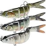 TRUSCEND Fishing Lures for Bass Trout Multi Jointed Swimbaits Slow Sinking Bionic Swimming Lures Bass Freshwater Saltwater Bass Lifelike Fishing Lures Kit